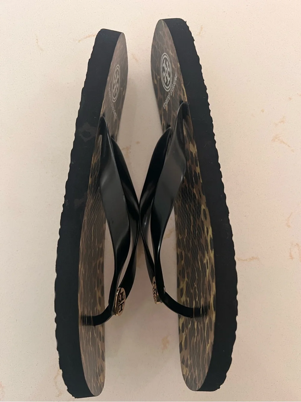 Tory Burch Leopard Print Flip Flops